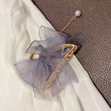 FG Jepit Rambut Butterfly Bentuk Hair Clips Kupu-Kupu Mutiara Vintage Bahan Metal Ukuran Besar Geome