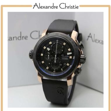JAM TANGAN PRIA ALEXANDRE CHRISTIE ORIGINAL AC 6565 MC ROSEGOLD BLACK