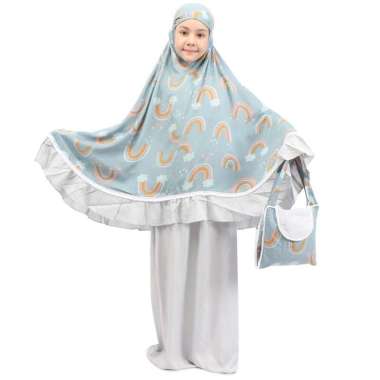 mukena tazbiya anak zaida grey mukena cantik