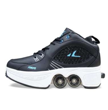 sepatu roda 4 roda roller shoes roller skates sepatu roda orang dewasa Hitam 36
