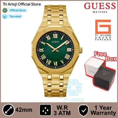 GUESS Watches GW0575G2 Original ASSET - Jam Tangan Pria Analog - Gold Stainless Steel