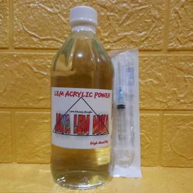 lem akrilik transparan / lem acrylic / lem akrilik 500ml + suntikan Multicolor