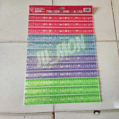 Mistar/ Penggaris 30cm Abjad/ Huruf dan Angka RL-01