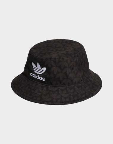 Adidas Monogram Print Bucket Hat Black Hitam IB9194 Topi Original