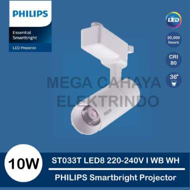 lampu rell proyector Philips Smartbright Projector ST033T LED8 - 10W -white WB 36 kuning