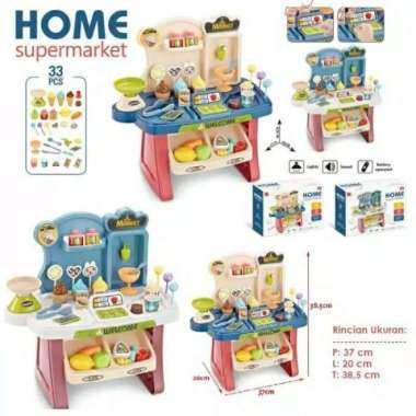 mainan home supermarket kasir supermarket anak cash registers Multicolor
