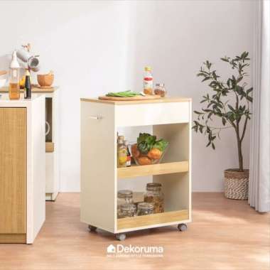 Dekoruma AOI Rak Troli Dapur Kayu 2 Susun - Trolley