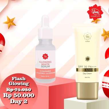Paket 1 Viva Glowing Serum, 1 Viva Queen White Advance Day Cream SPF 30 Viva Cosmetics