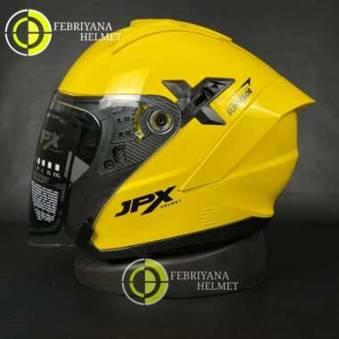 HELM JPX NOVA X SOLID YELLOW LEMON HALF FACE JPX DOUBLE VISOR