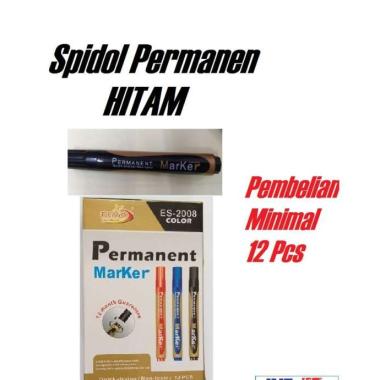 Spidol HITAM Permanen Permanent Marker Besar MURAH (PCS)