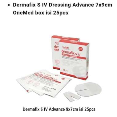 One Med - Dermafix S IV 9 x 7 cm - Plester Luka Advance - Belah Selang beli 1pc an