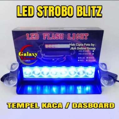 Lampu Strobo Blitz - Tempel Kaca / Dashboard Biru Merah