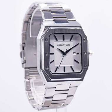 Christ Verra CV 922289G - Jam Tangan Analog Pria Christ Verra Stainless Steel Original Silver White