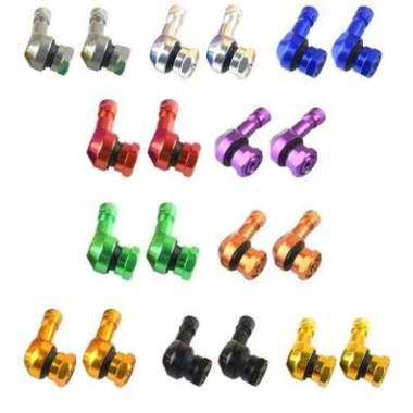 Pentil Ban Tubles Tubeless Mobil Motor Miring Full CNC Alloy Aluminium - Biru Silver