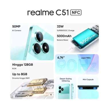 Realme C51 Nfc Ram 4-128 Gb