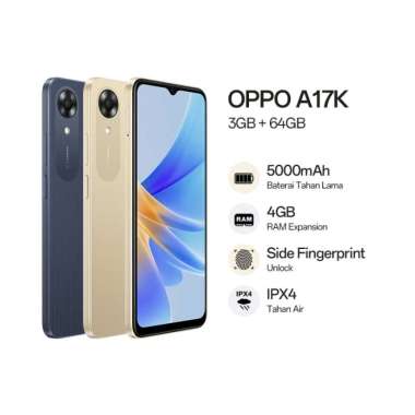 OPPO A17K RAM 3/64 GARANSI RESMI ORIGINAL BISA KREDIVO / PAYLATER HITAM