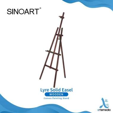 Easel Lukis Sinoart Lyre Solid Wood Canvas Painting Stand Multicolor