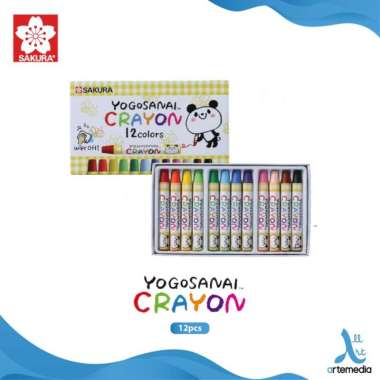 Oil Pastel Sakura Yogosanai Set 12 Color Washable Crayon Multicolor