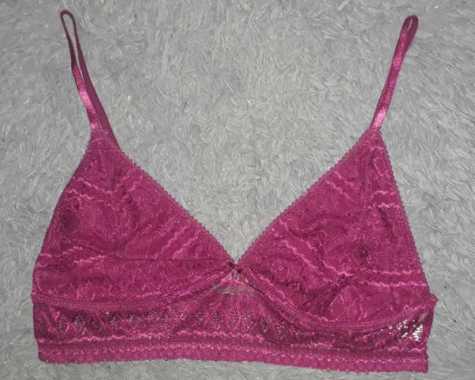Bra Bralette Color Aubergine Lace Motif