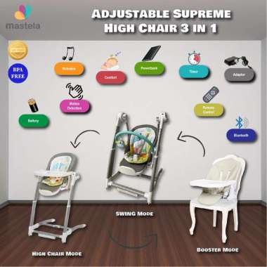 MASTELA Booster Seat - Swing - Adjustable Supreme High Chair - 7992