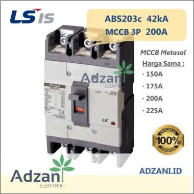 MCCB 3P 200A 42kA ABS203c LS Metasol LSis