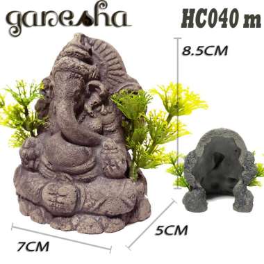 HC041 HIDING CAVE MOAI MOA'I AQUASCAPE REPTILE MINIATUR KEPALA BATU STONE HIASAN PATUNG AQUARIUM GOA
