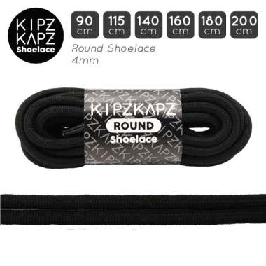 KIPZKAPZ R1 Tali Sepatu Bulat / Round Shoelace [4mm] 200 Cm BLACK