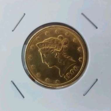 Koin emas amerika 10 dollars 1906 liberty head eagle gold coin UNC