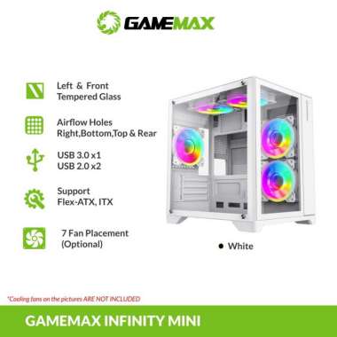 PC Case Gaming Gamemax Infinity Mini ITX putih