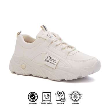 SPV LUXUS DULCEA SEPATU SNEAKERS IMPORT FASHION WANITA KOREA - LX211 37 Beige
