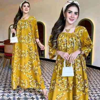 Long Dress Fuji Anggrek dress kerut viral daster ibu muda baju hamil terbaru daster murah