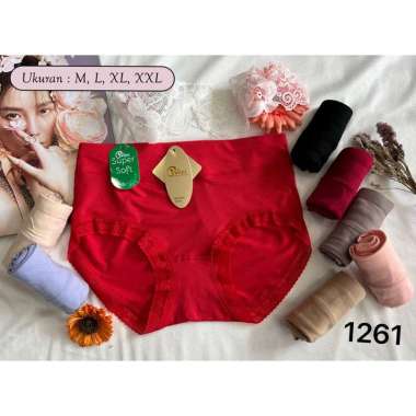 (6pcs) CD perempuan celana dalam wanita cewek POLINI 1261 1232 renda karet besar lebar Coolmax XL Ra