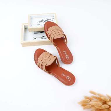 Mivaso Sandal Teplek Kulit Sapi ALINA series 36 Moka