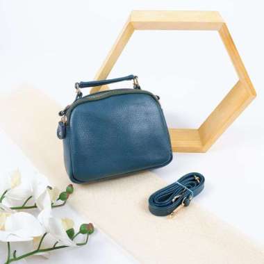 Mivaso Tas Selempang Wanita Kulit Sapi INDANA JERUK Series Hijau