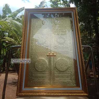 Hiasan Dinding Kaligrafi Pintu Ka'bah Kuningan Asli 115x80cm Minimalis - 115x80cm. 140x90cm.