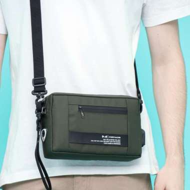 Tas Selempang Pria "KEPLER" Clutch Bag Sling Bag Waterproof Hijau Army