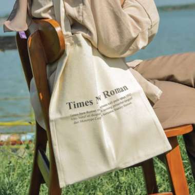 Totebag Canvas Font Read Original Goody Bag - Courier Times New Roman