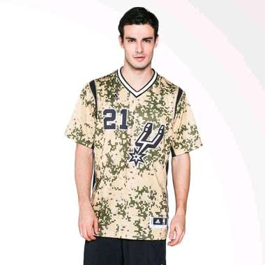 adidas Men Basketball NBA San Antonio Spurs Tim Duncan Swingman Jersey Basket (A46153) L camo
