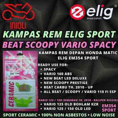KAMPAS REM DEPAN ELIG SPORT EM354 BEAT SCOOPY VARIO 110 125 150 FI ESP BEAT CARBU BEAT DELUXE 2020 S