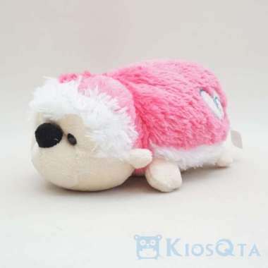 boneka landak mini hedgehog bulu pink fanta medium