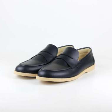 Sepatu Pria Slip On Kasual Casual Loafer Loafers Kulit - New Flow Cream Series 39 Black Cream