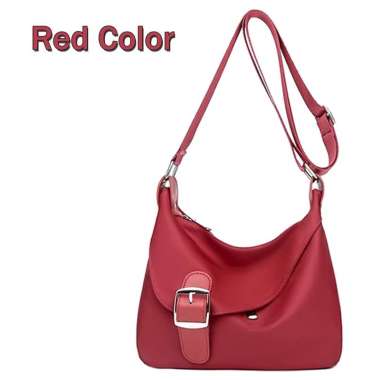SALE Tas Selempang Wanita Impor Simpel Polos Motif Gesper Samping 6638 Merah