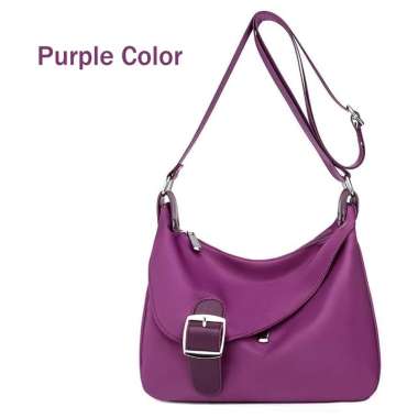 SALE Tas Selempang Wanita Impor Simpel Polos Motif Gesper Samping 6638 Ungu