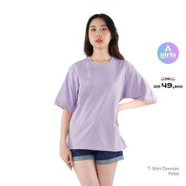 Aerostreet T Shirt Oversize Polos Cerah Kaos Woman KBC02 L Lilac