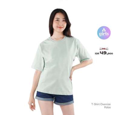 Aerostreet T Shirt Oversize Polos Cerah Kaos Woman KBC02 M Dusty Green