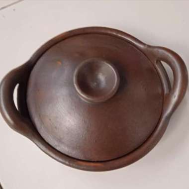 Wajan Tanah Liat bertutup 26cm|Kuali Sedang|Kuali Gerabah|Kuali Serabi