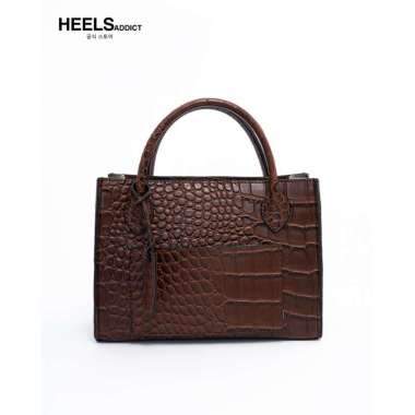 Heelsaddict - Chelsea - Korean Vegan Leather Sling Bag Tas Wanita Dark Brown