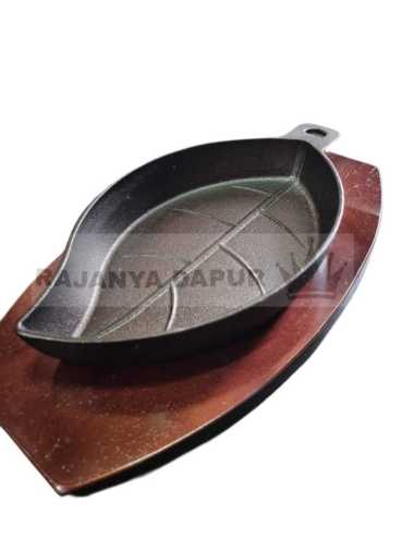 Hot plate DAUN plus nampan kayu - hotplate steak sunrise - sun rise - hot plate sun rise - HOTPLATE