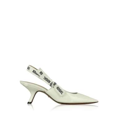 Christian Dior Patent J'Adior Slingback Pumps in Off White