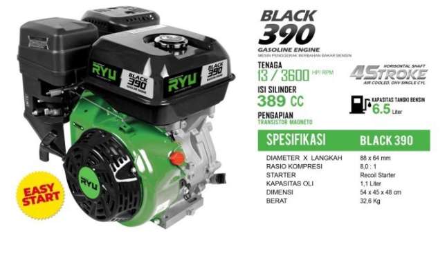 MESIN PENGGERAK/GASOLINE ENGINE BLACK390 - RYU
